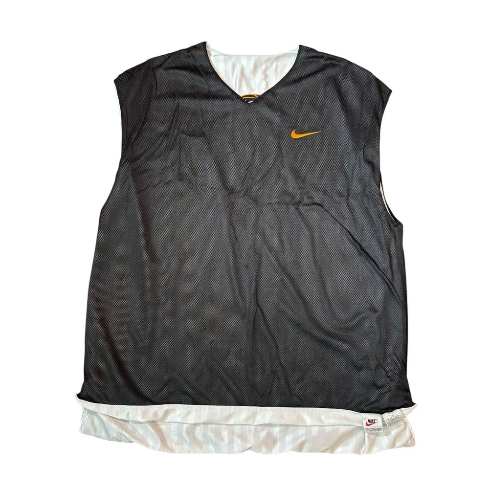 VTG Nike Reversible Mesh Jersey Tank Men XXL‎ White Black Basketball Swoosh 90s